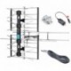 Outdoor Digital HD TV Antenna with High Gain and Low Noise Amplifier for UHF/VHF - Long Range, 60FT RG6 Coaxial Cable, 2 Way Splitter, Easy Installation - Upgraded Version
