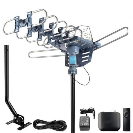 Outdoor Digital Amplified HDTV Antenna with pole